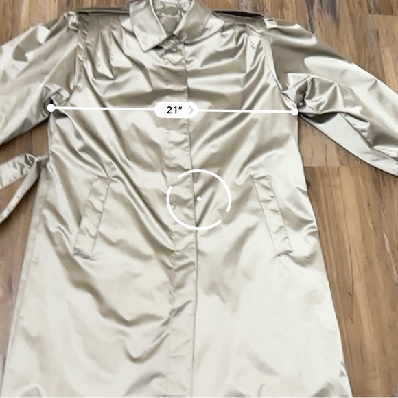 VTG 80s Metallic Champagne Tone Trench Coat - Picture 13 of 14